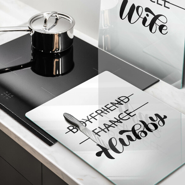 Sklo za varnou desku Nápis věta vzor