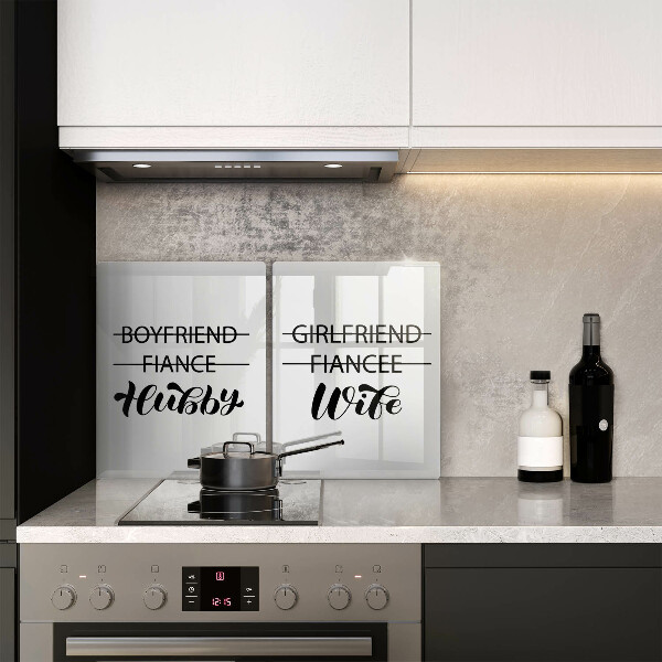 Sklo za varnou desku Nápis věta vzor