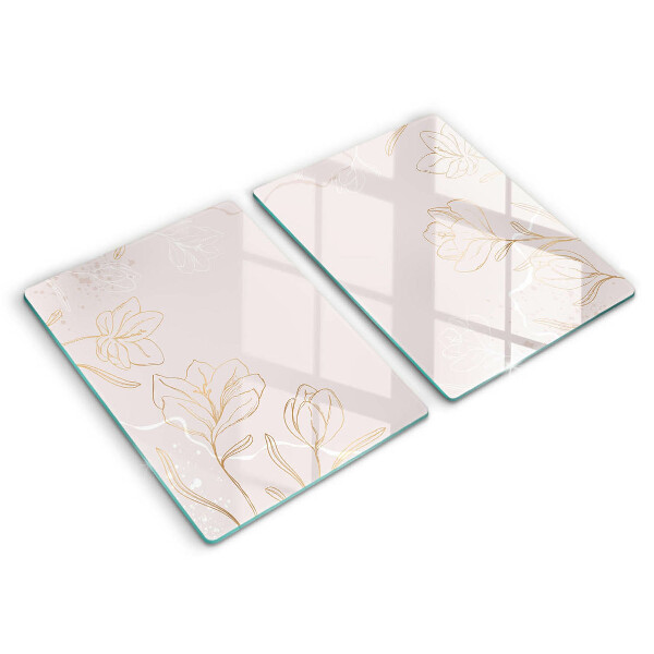 Skleněná deska za sporák Květinové obrysy
