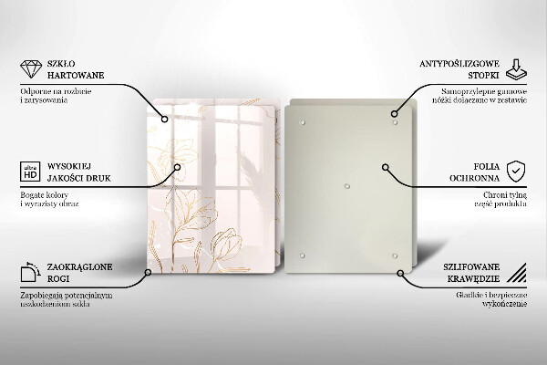 Skleněná deska za sporák Květinové obrysy