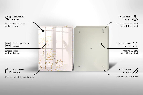 Skleněná deska za sporák Květinové obrysy