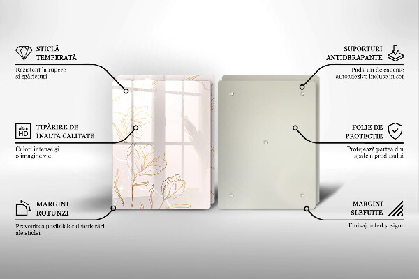 Skleněná deska za sporák Květinové obrysy