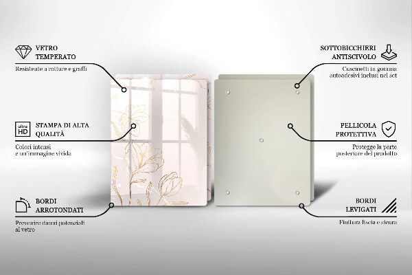 Skleněná deska za sporák Květinové obrysy