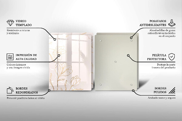 Skleněná deska za sporák Květinové obrysy