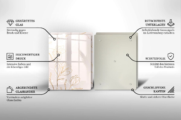 Skleněná deska za sporák Květinové obrysy