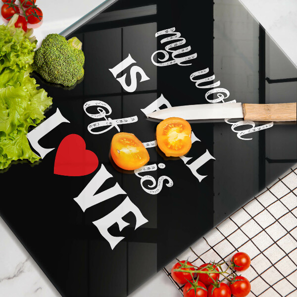 Skleněná deska za sporák Nápis věta