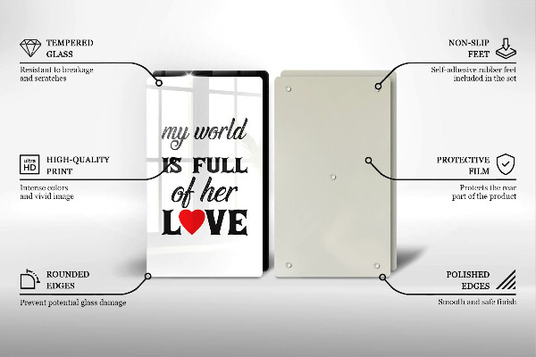 Skleněná deska za sporák Nápis věta