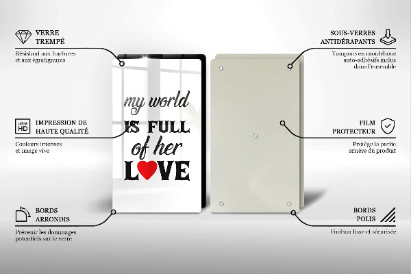 Skleněná deska za sporák Nápis věta