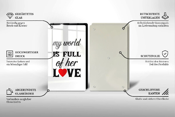 Skleněná deska za sporák Nápis věta