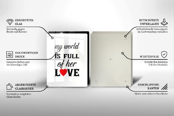 Skleněná deska za sporák Nápis věta