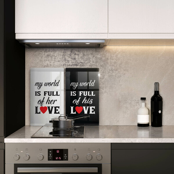 Skleněná deska za sporák Nápis věta