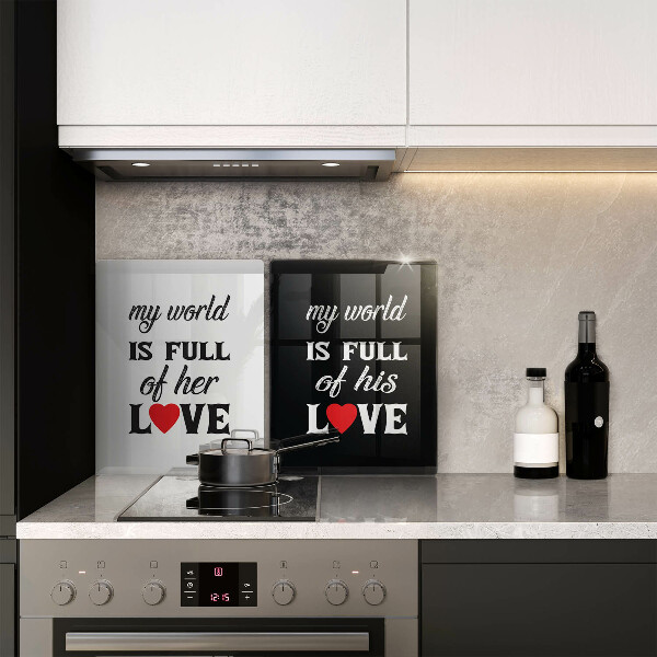 Skleněná deska za sporák Nápis věta