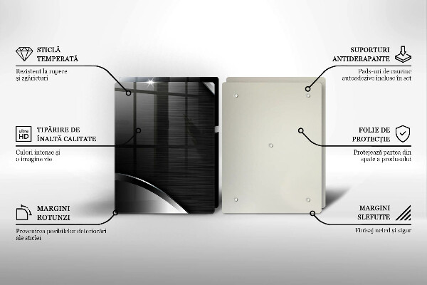 Skleněná deska za sporák Kovová abstrakce