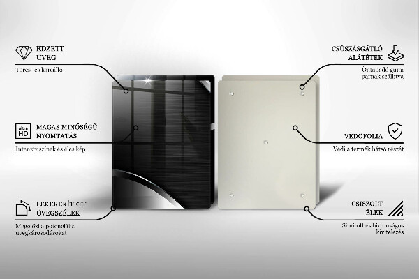 Skleněná deska za sporák Kovová abstrakce