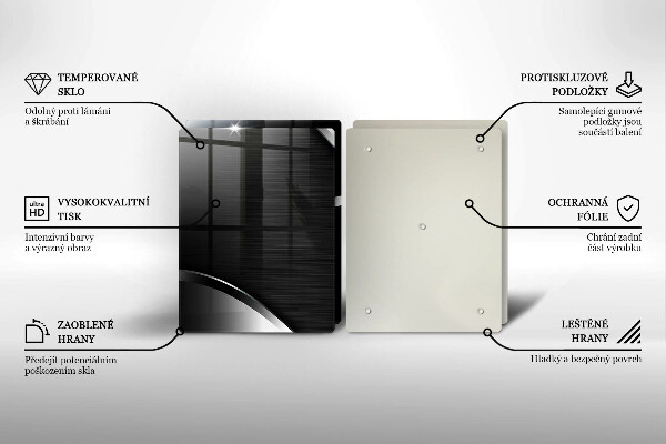 Skleněná deska za sporák Kovová abstrakce