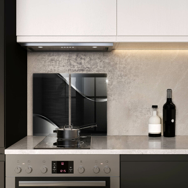 Skleněná deska za sporák Kovová abstrakce