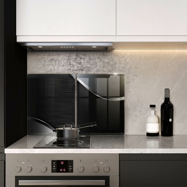 Skleněná deska za sporák Kovová abstrakce