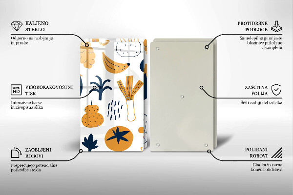 Skleněná deska za sporák Jídlo ilustrace