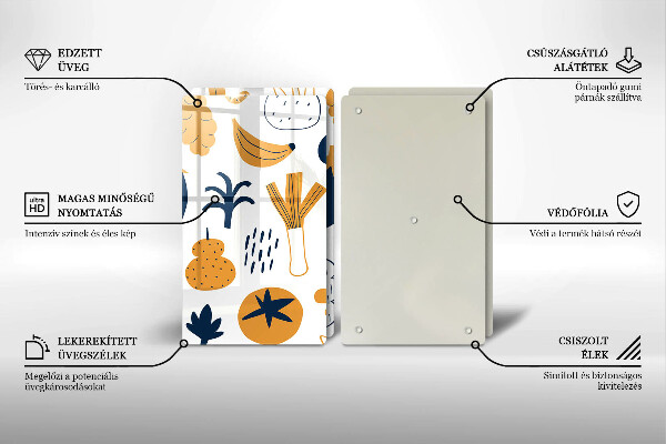 Skleněná deska za sporák Jídlo ilustrace