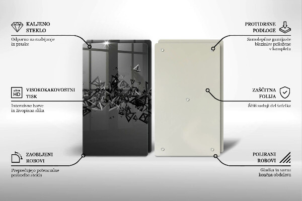 Skleněná deska za sporák Abstraktní 3d tvary