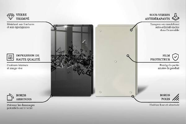 Skleněná deska za sporák Abstraktní 3d tvary