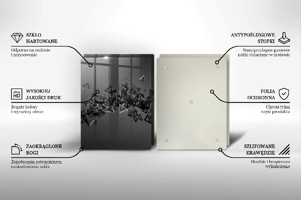 Skleněná deska za sporák Abstraktní 3d tvary