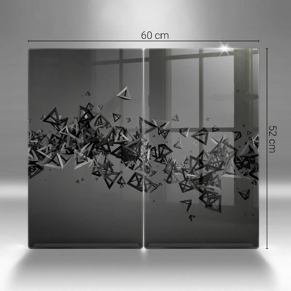 Skleněná deska za sporák Abstraktní 3d tvary