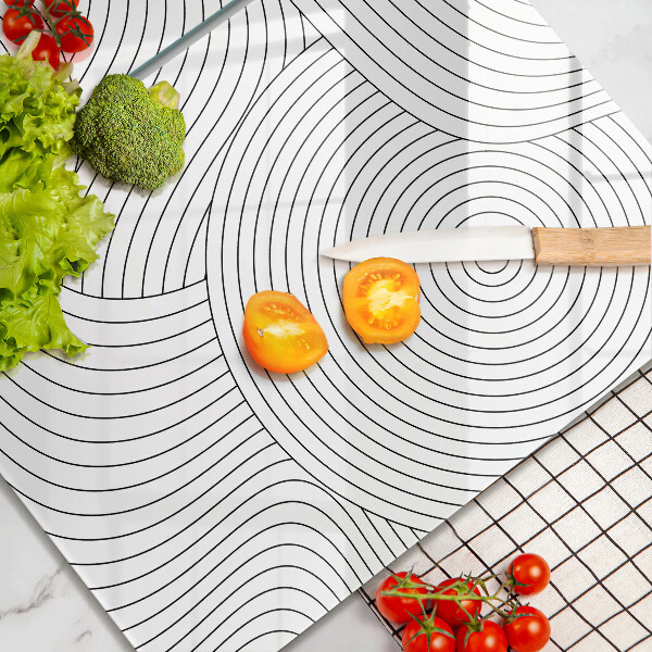 Skleněná deska za sporák Černé čáry abstrakce