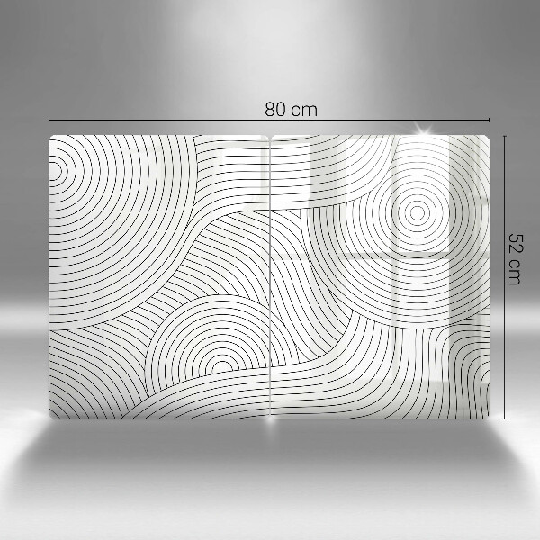 Skleněná deska za sporák Černé čáry abstrakce