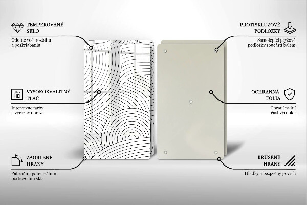 Skleněná deska za sporák Černé čáry abstrakce