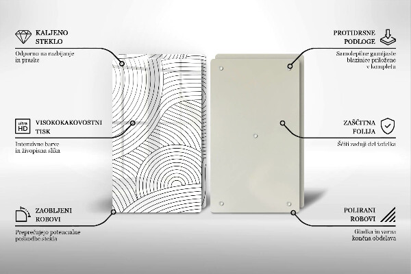 Skleněná deska za sporák Černé čáry abstrakce