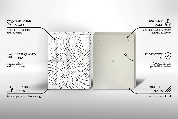 Skleněná deska za sporák Černé čáry abstrakce