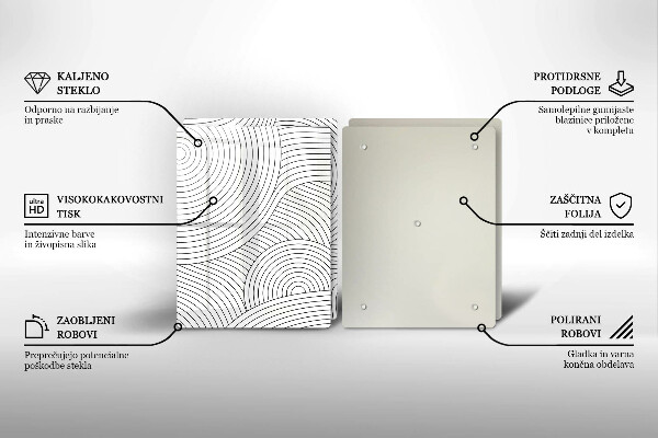 Skleněná deska za sporák Černé čáry abstrakce