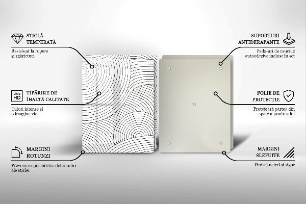 Skleněná deska za sporák Černé čáry abstrakce