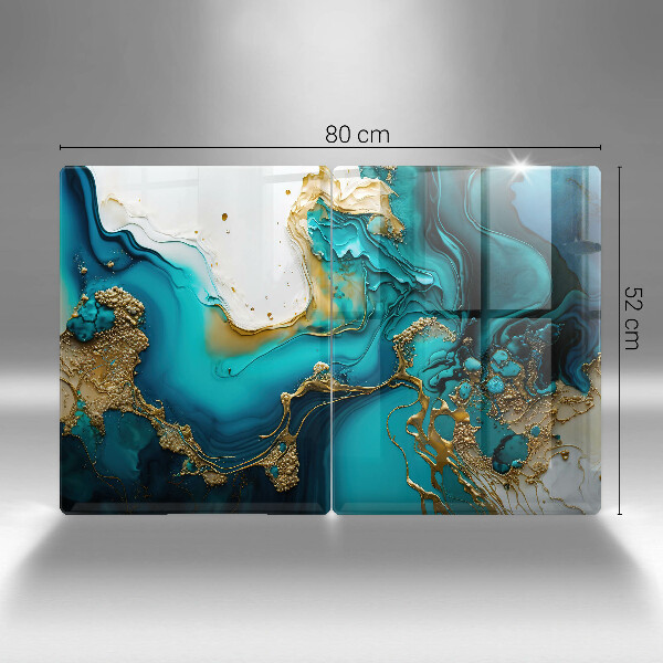 Deska za sporák Tyrkysová abstrakce