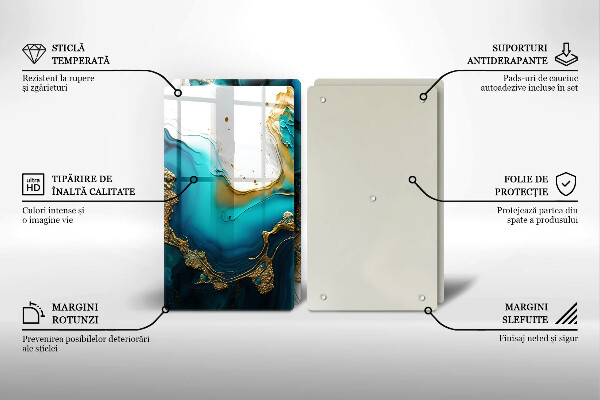 Deska za sporák Tyrkysová abstrakce