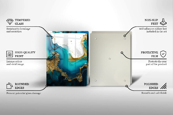 Deska za sporák Tyrkysová abstrakce