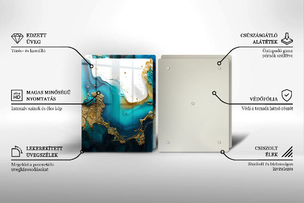 Deska za sporák Tyrkysová abstrakce