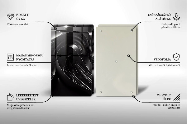 Deska za sporák Abstraktní černá hmota