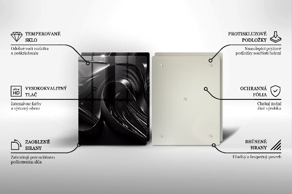 Deska za sporák Abstraktní černá hmota