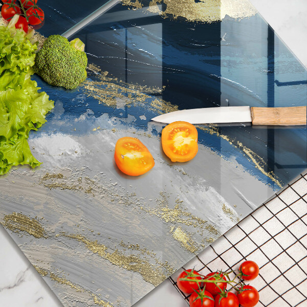 Skleněná deska za sporák Textura se zlatem