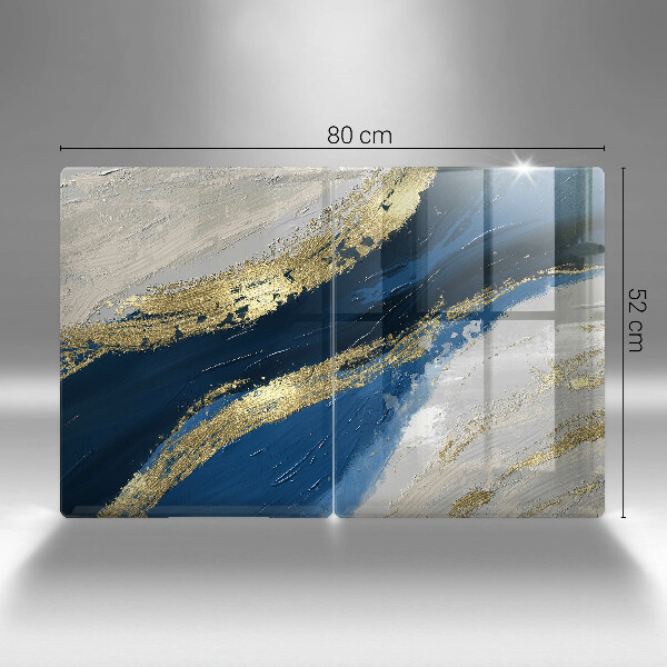 Skleněná deska za sporák Textura se zlatem