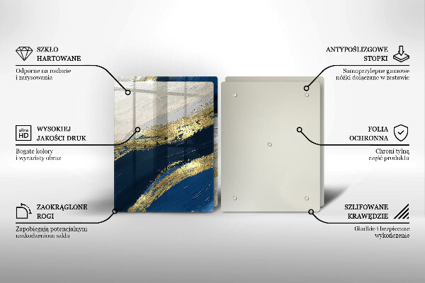 Skleněná deska za sporák Textura se zlatem