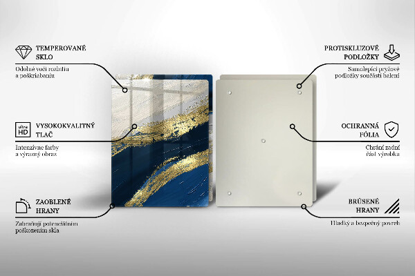 Skleněná deska za sporák Textura se zlatem