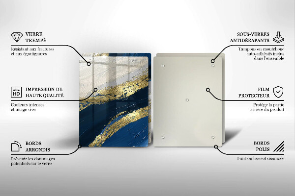 Skleněná deska za sporák Textura se zlatem