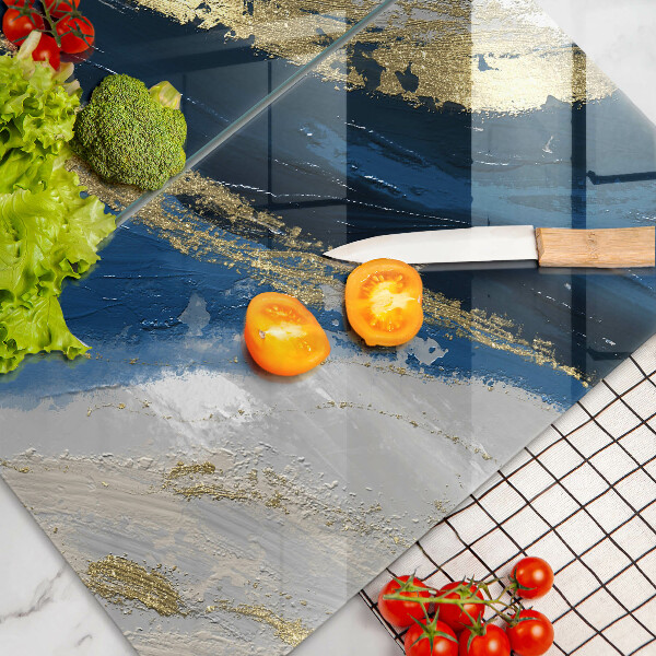 Skleněná deska za sporák Textura se zlatem