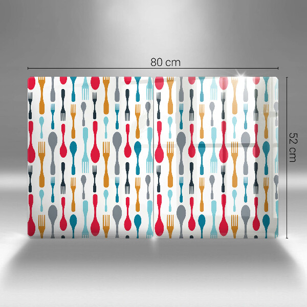 Skleněná deska za sporák Ilustrace lžíce