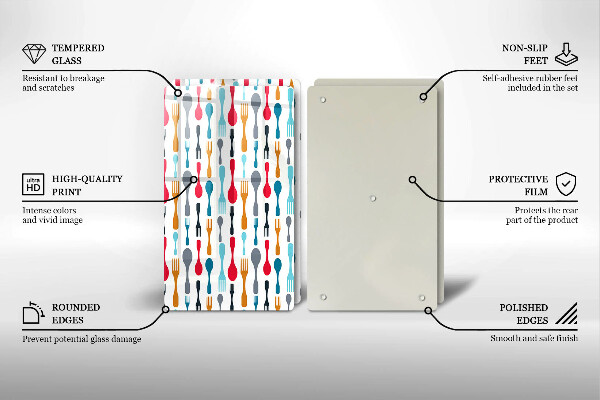 Skleněná deska za sporák Ilustrace lžíce