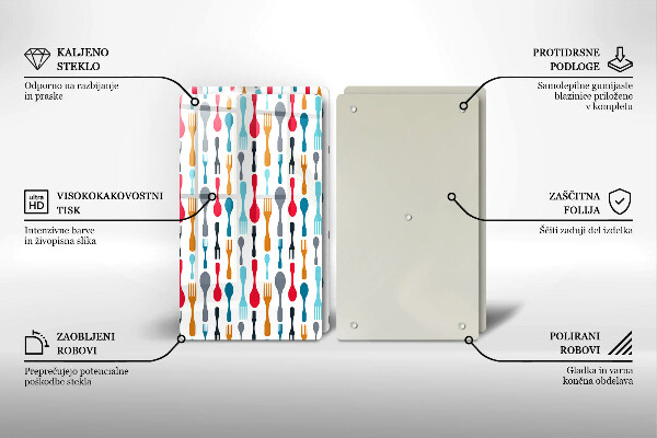 Skleněná deska za sporák Ilustrace lžíce