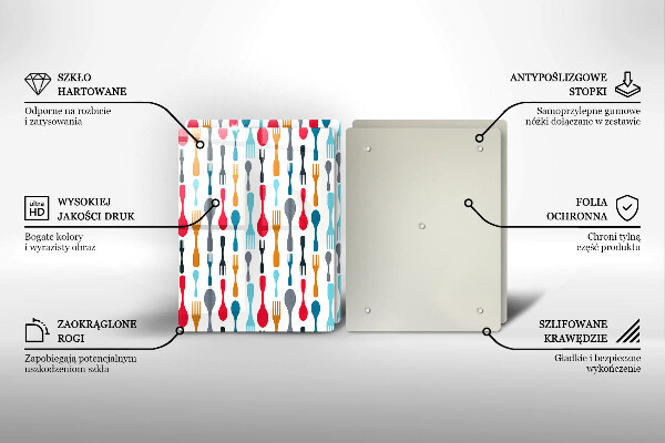 Skleněná deska za sporák Ilustrace lžíce